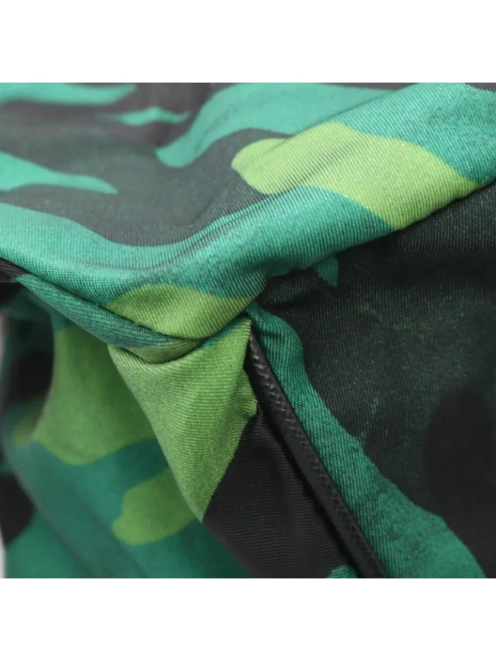 Prada Shoulder Bag Tessuto Camoufl Green Black Nylon Saffiano Leather Camouflage